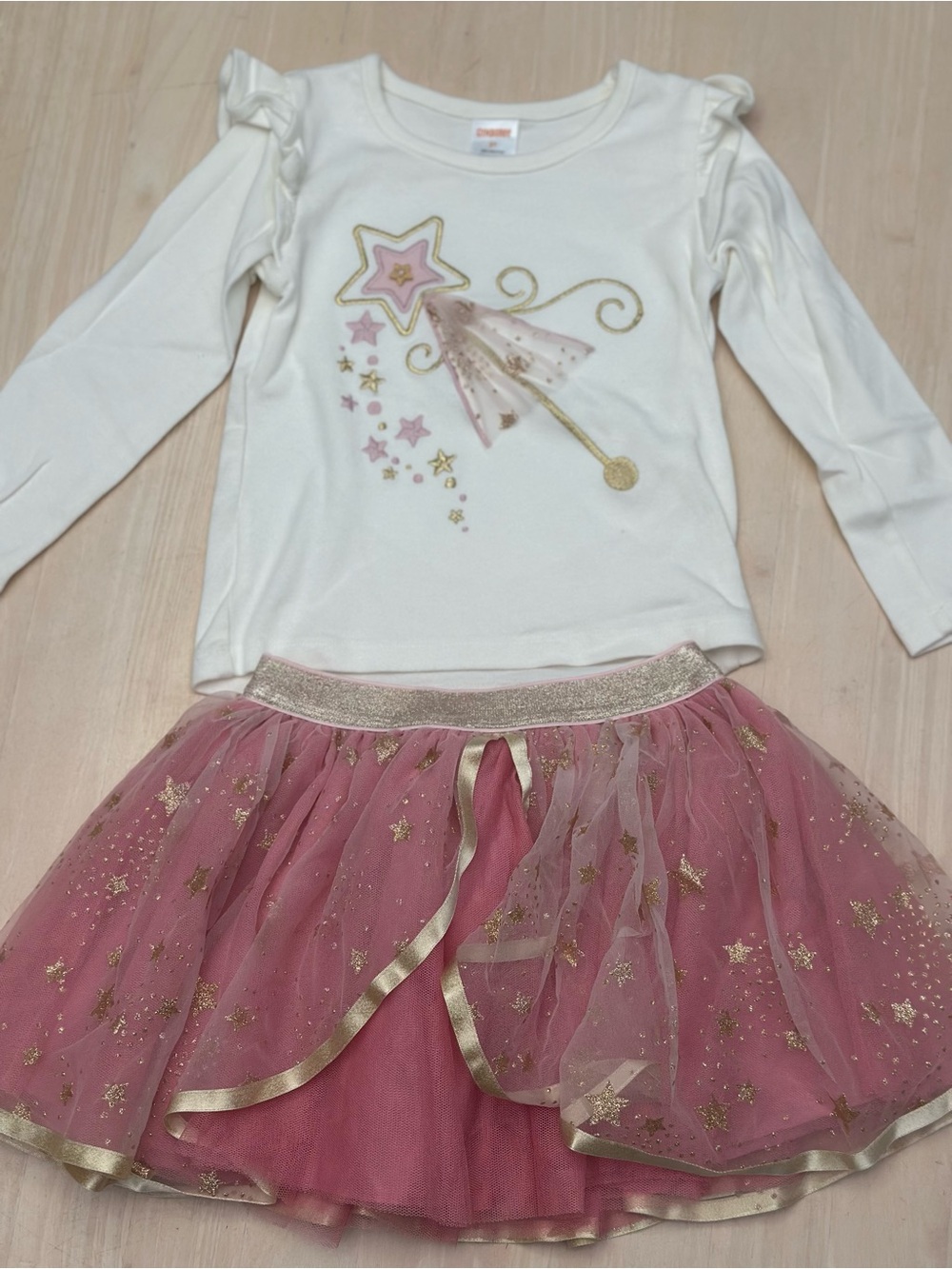 NWOT Gymboree Sugar Plum Fairy Sparkly Tutu & Long Sleeve Embroidered Top